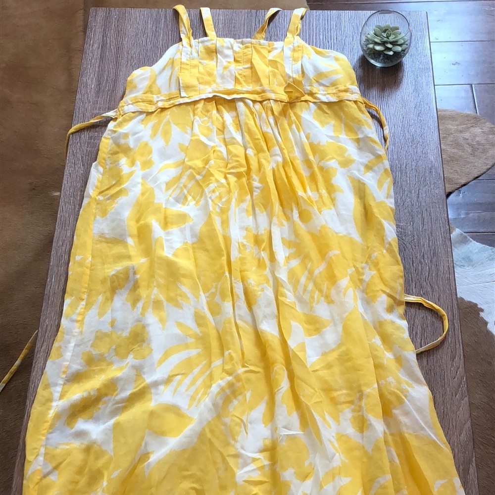 Yellow and white floral maxi dress